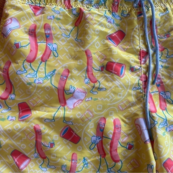 Tipsy Elves Sausage Party Swim Trunks XXL Funny Novelty Shorts - Picture 5 of 9